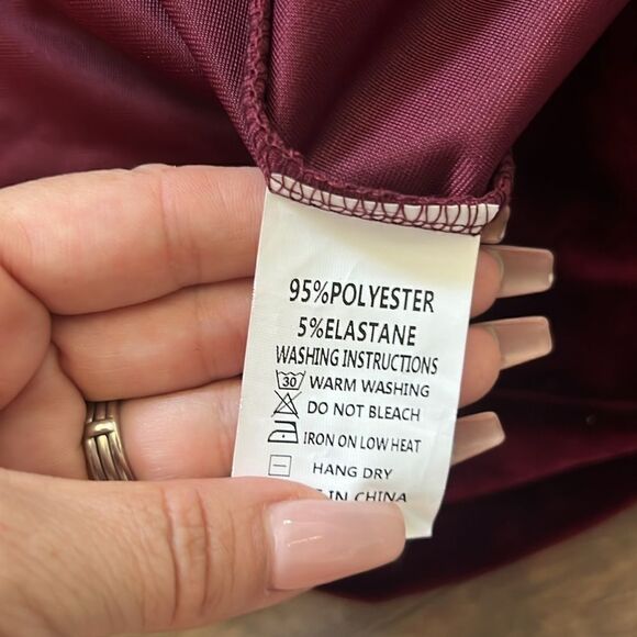 NWT L'VOW STUDIO Elegant Ruched Velvet One Shoulder High Waist Side Slit Bodycon - Picture 12 of 13